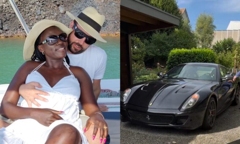 Dennis Schweizer, popularly known as Omosh and Akothee's newlywed spouse, has generated a lot of interest for his presence behind the wheel of a stylish Ferrari 599 GTB.