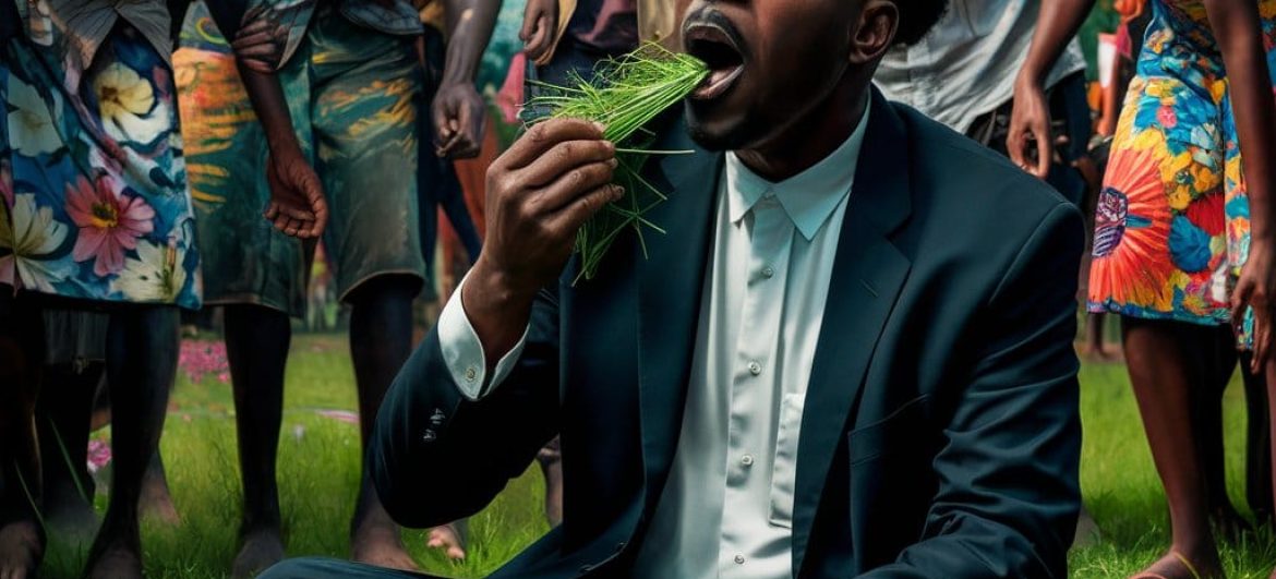 Pastor Among victims Caught Eating grass after Looting During Protest