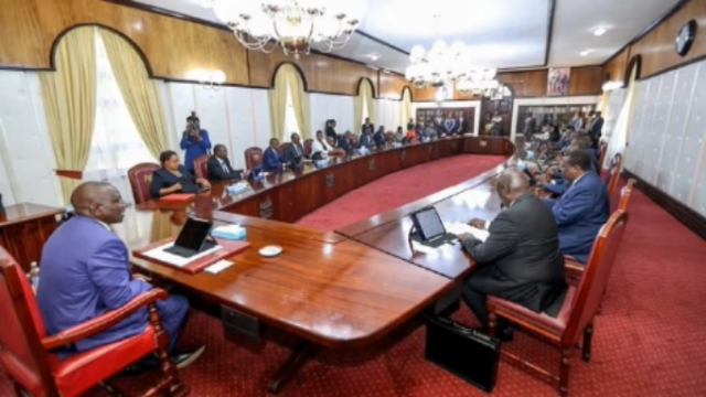 A Cabinet meeting in session, as the government moves to streamline the public payroll after an audit exposed major irregularities. Photo Credit: Courtesy | State House Kenya