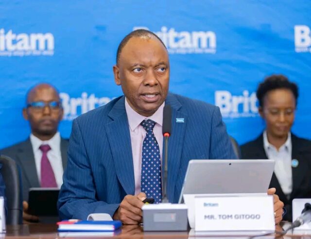 Britam Group CEO Tom Gitogo during the release of the company's 2026 half-year financial results. Credit: Britam Britam Group CEO Tom Gitogo during the release of the company's 2026 half-year financial results. Credit: Britam